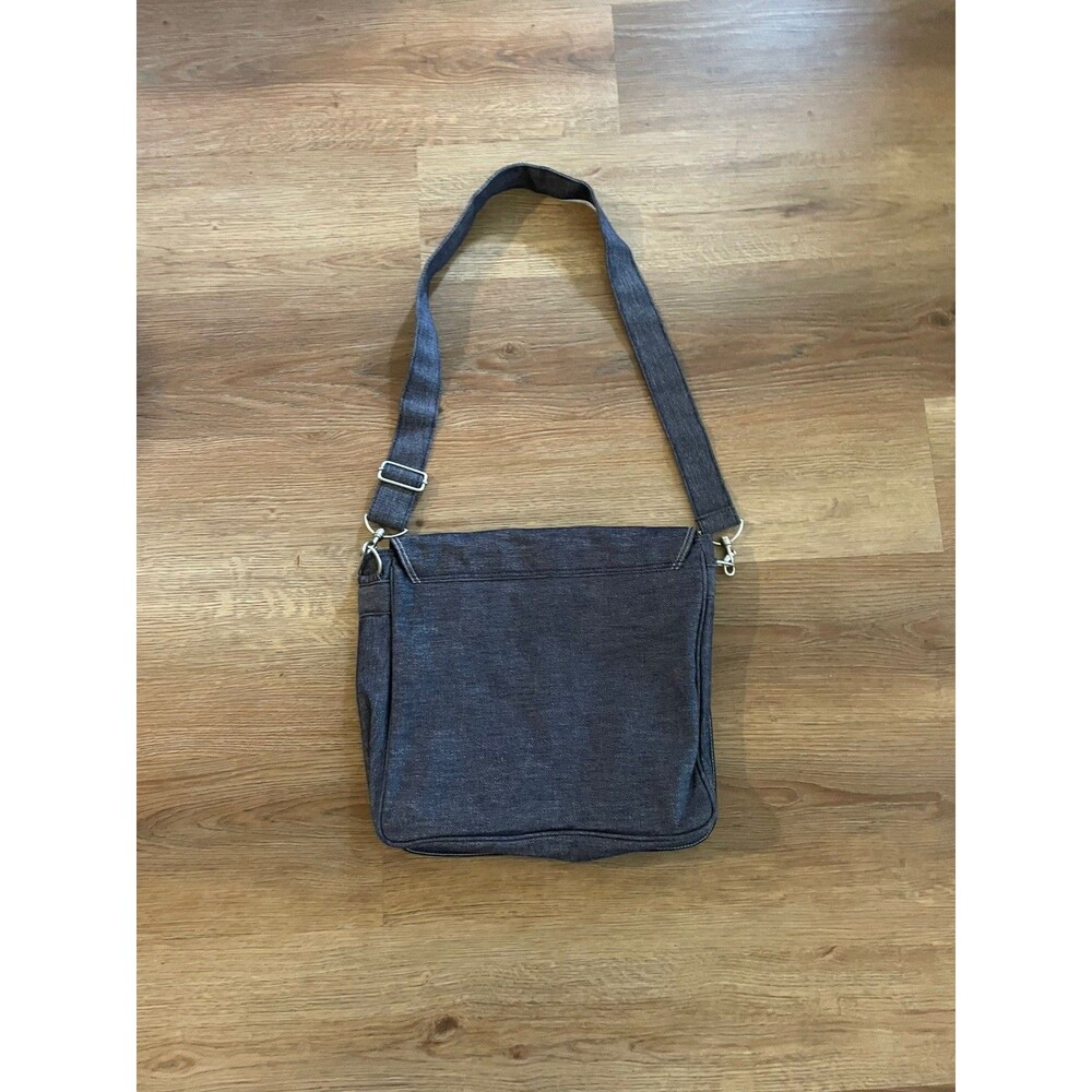 TOMMY HILFIGER Denim Messenger Crossbody Bag Blue Adjustable Strap & Flap - Picture 3 of 6